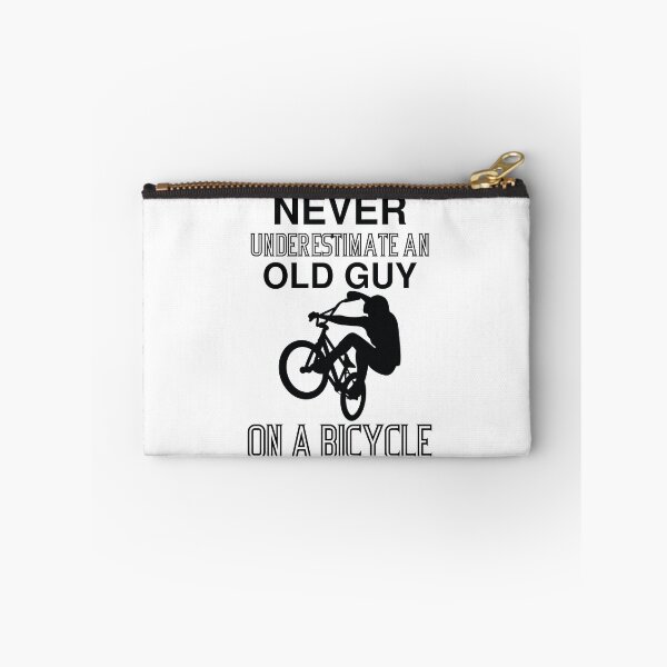Item preview, Never Underestimate An Old Guy On A Bicycle, Funny Cycling Gift Tee for Men, Dad or Grandad Present, Old Guy designed and sold by All in One Design.
