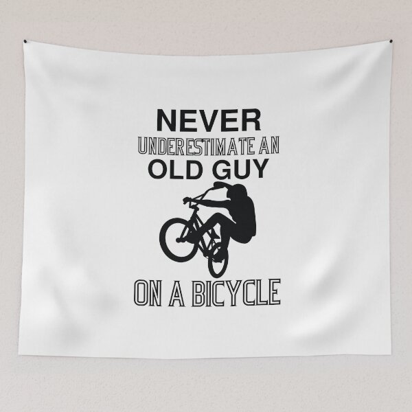 Item preview,  Never Underestimate An Old Guy On A Bicycle, Funny Cycling Gift Tee for Men, Dad or Grandad Present, Old Guy designed and sold by All in One  Design.