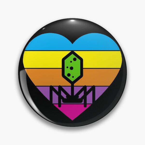 Item preview, PURPLE HEART SHAPED RETRO SUNSET PHAGE BACTERIOPHAGE designed and sold by Hippiesole.