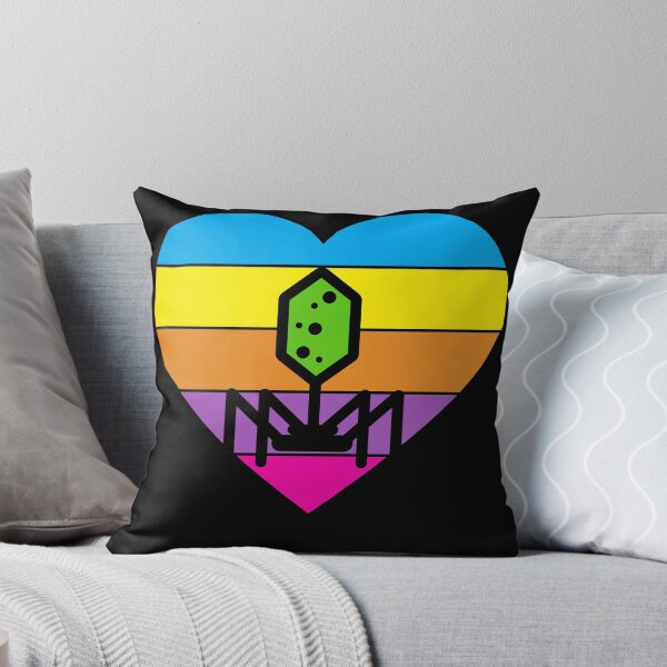 Item preview, PURPLE HEART SHAPED RETRO SUNSET PHAGE BACTERIOPHAGE designed and sold by Hippiesole.