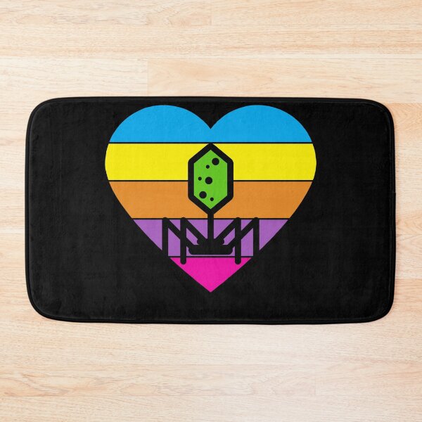 Item preview, PURPLE HEART SHAPED RETRO SUNSET PHAGE BACTERIOPHAGE designed and sold by Hippiesole.