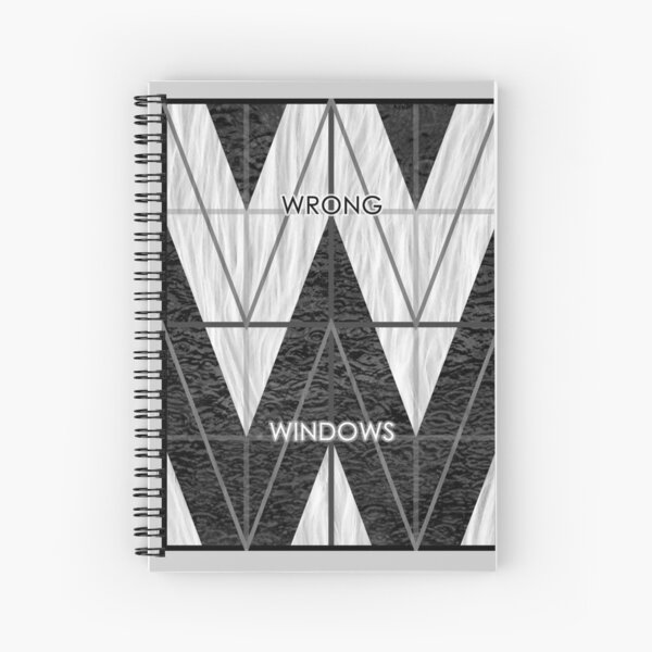 Wrong Windows Double-W Logo Variant #6 (3x4 B/W Grid) Spiral Notebook