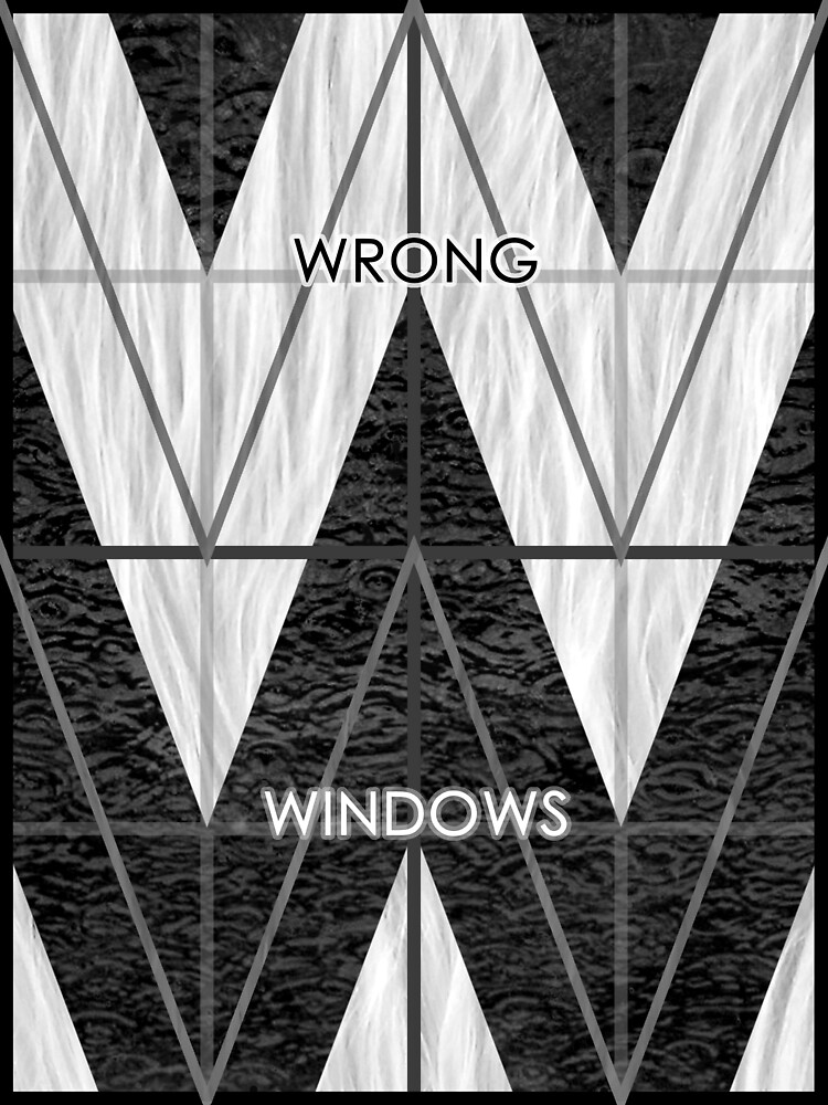 Wrong Windows Double-W Logo Variant #6 (3x4 B/W Grid) by billyzduke
