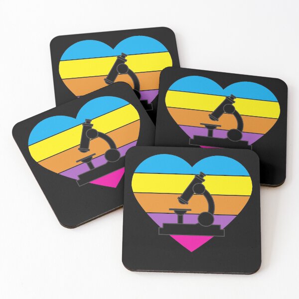 Item preview, PURPLE HEART SHAPED RETRO SUNSET MICROSCOPE SCIENCE designed and sold by Hippiesole.