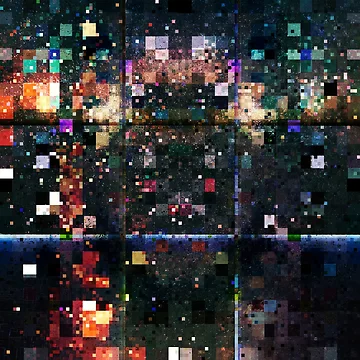 Artwork thumbnail, Colorful Pixels Pattern by Phil Perkins