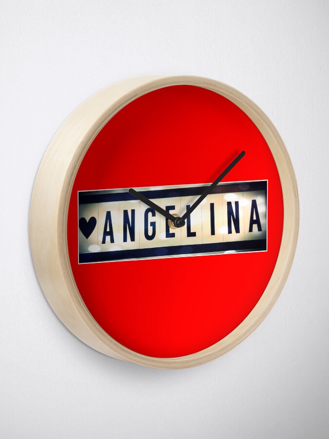 Alternate view of Angelina, Angelina socks, Angelina mug, Angelina sticker, Angelina magnet Clock