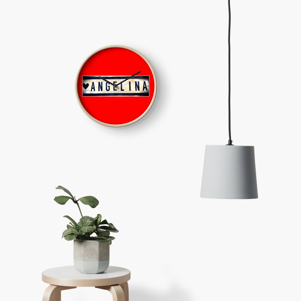 Angelina, Angelina socks, Angelina mug, Angelina sticker, Angelina magnet Clock