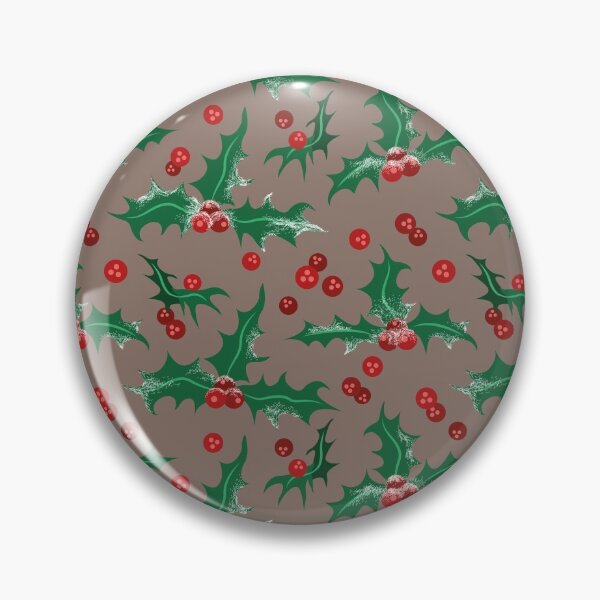 Item preview, Frosty Holly and Berries [MOCHA BROWN] Pattern designed and sold by Daniel Bevis Design.