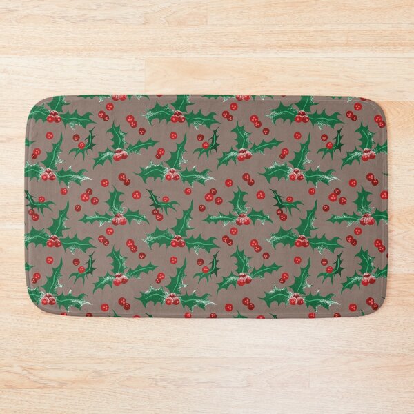 Item preview, Frosty Holly and Berries [MOCHA BROWN] Pattern designed and sold by Daniel Bevis Design.