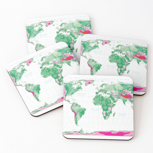 Item preview, World map, topographic map of the world with names of the oceans, seas, Lakes, Rivers, and  boundaries designed and sold by mashmosh.