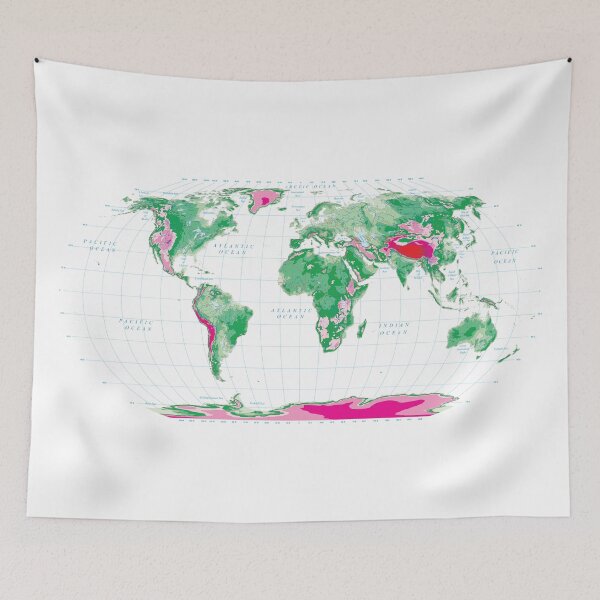 Item preview, World map, topographic map of the world with names of the oceans, seas, Lakes, Rivers, and  boundaries designed and sold by mashmosh.