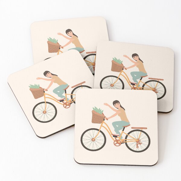 Item preview, Friendly young girl riding bicycle designed and sold by All in One  Design.