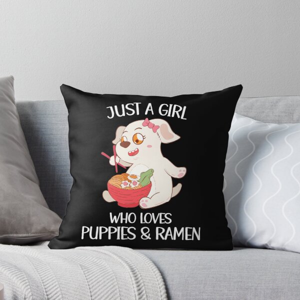 Item preview, Just A Girl Who Loves Puppies And Ramen designed and sold by OnepixArt.