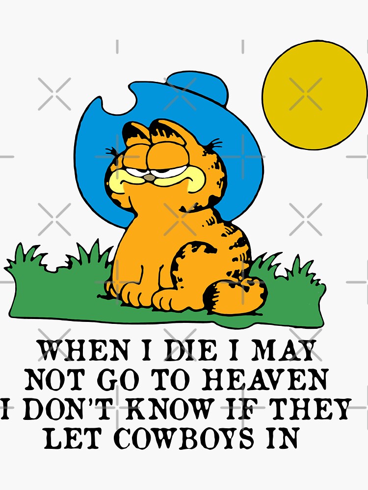 "Garfield Cowboy" Sticker for Sale by bigdaddynutnut | Redbubble