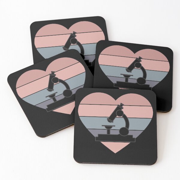 Item preview, PINK HEART SHAPED RETRO SUNSET MICROSCOPE SCIENCE designed and sold by Hippiesole.