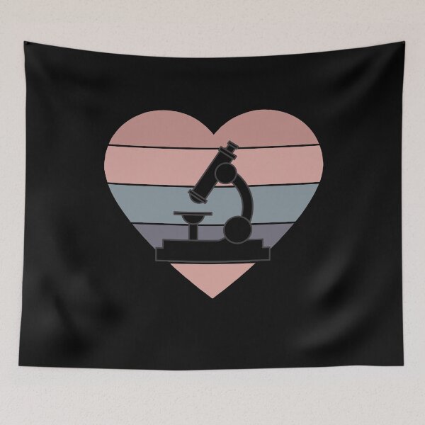 Item preview, PINK HEART SHAPED RETRO SUNSET MICROSCOPE SCIENCE designed and sold by Hippiesole.