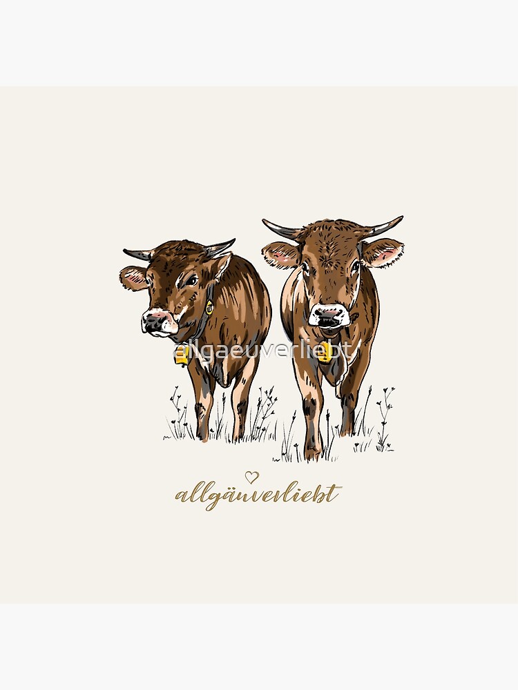 Thumbnail 3 von 3, Leinwanddruck, allgäuverliebt – Noch zwei junge Bullen designt und verkauft von allgaeuverliebt.