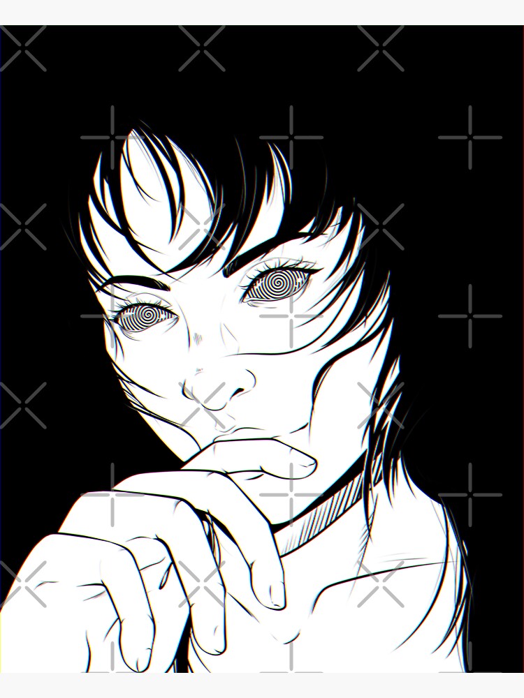 "Trippy B&w Lady" Sticker By Luxeini | Redbubble