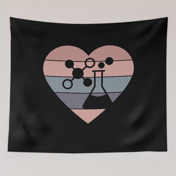 Item preview, PINK HEART SHAPED RETRO SUNSET CHEMISTRY FLASK designed and sold by Hippiesole.
