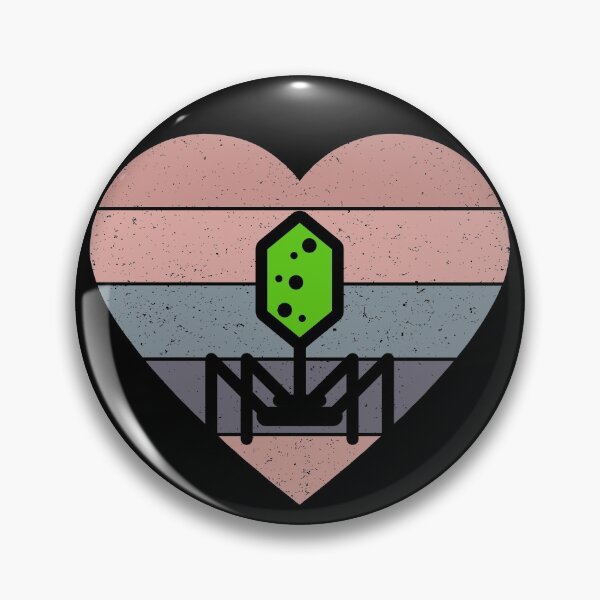 Item preview, PINK HEART SHAPED RETRO TEXTURED SUNSET PHAGE BACTERIOPHAGE designed and sold by Hippiesole.
