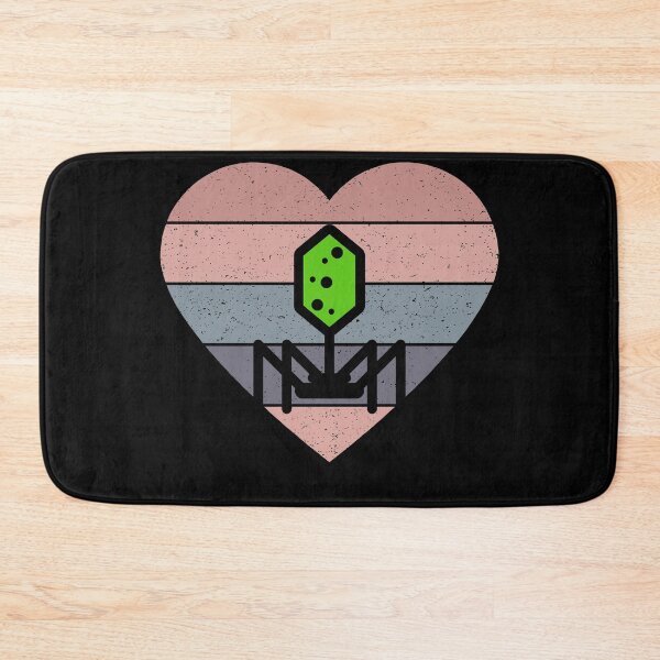 Item preview, PINK HEART SHAPED RETRO TEXTURED SUNSET PHAGE BACTERIOPHAGE designed and sold by Hippiesole.