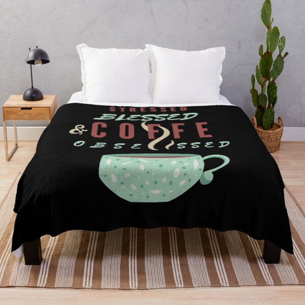 Item preview, stressed blessed coffee obsessed , blessed new year , obsessed with coffee designed and sold by BECOOOL.