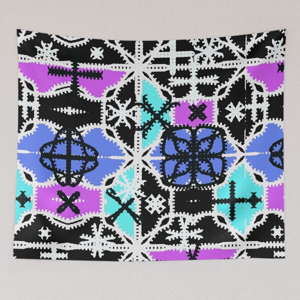 Item preview, Colorful lines flowers shaped patterns  designed and sold by jotcar.