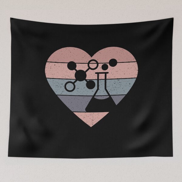 Item preview, PINK HEART SHAPED RETRO TEXTURED SUNSET CHEMISTRY FLASK designed and sold by Hippiesole.