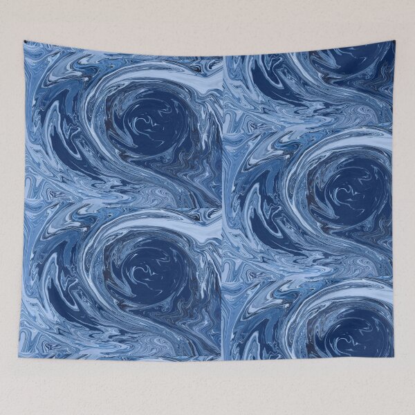 Item preview, Larynx chakra, throat chakra blue power of intuition abstract liquid art art designed and sold by Susanna Schorr.
