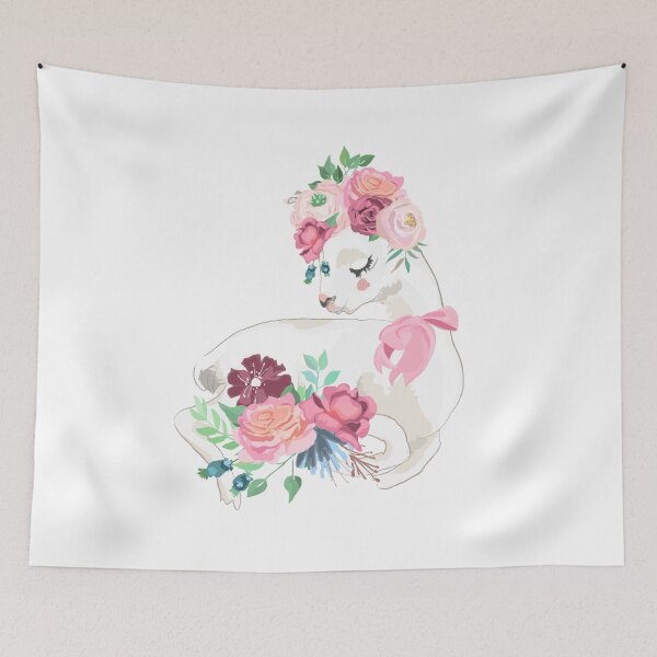 Item preview, Floral llama designed and sold by Lorie Data.