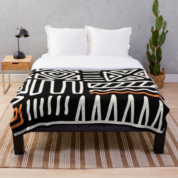 Hand Painted African Ethnic Design - Abstract Pattern Design Throw Blanket
