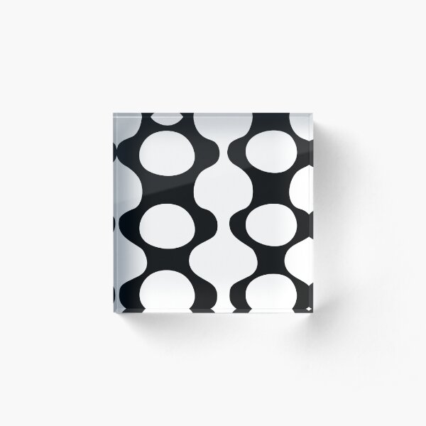 Courbes et cercles noir et blanc Bloc acrylique