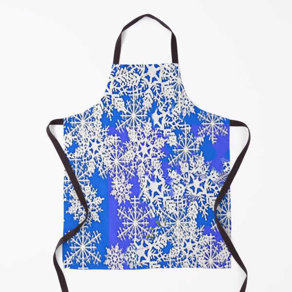 Item preview, WHITE SNOWFLAKES IN BLUE WINTER ABSTRACT ART designed and sold by sharlesart.