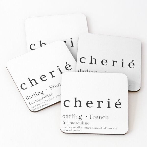 Item preview, cherié - darling - french word aesthetic  designed and sold by Anouck Heyer.