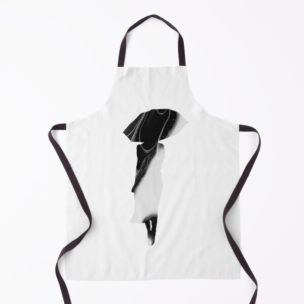 Item preview,  women umbrella silhouette - black and white acrylic pouring  designed and sold by wiwiart.