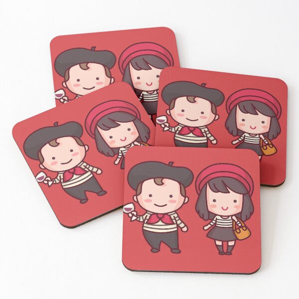 Item preview, Kawaii French Parisian Couple Characters designed and sold by SLAG-Creative.