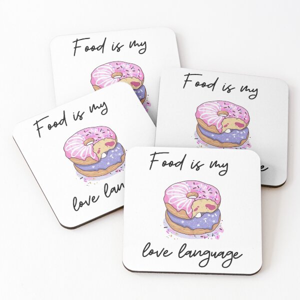 Item preview, Food is my love language Donut pink, purple, jelly filled sprinkles, WHITE BACKGROUND designed and sold by JustAMillenial -.