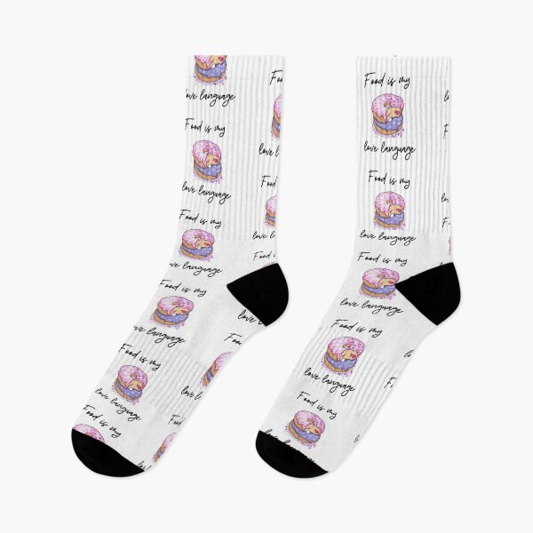Item preview, Food is my love language Donut pink, purple, jelly filled sprinkles, WHITE BACKGROUND designed and sold by JustAMillenial -.