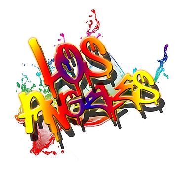 Los Angeles text in graffiti tag font style. Graffiti text vector