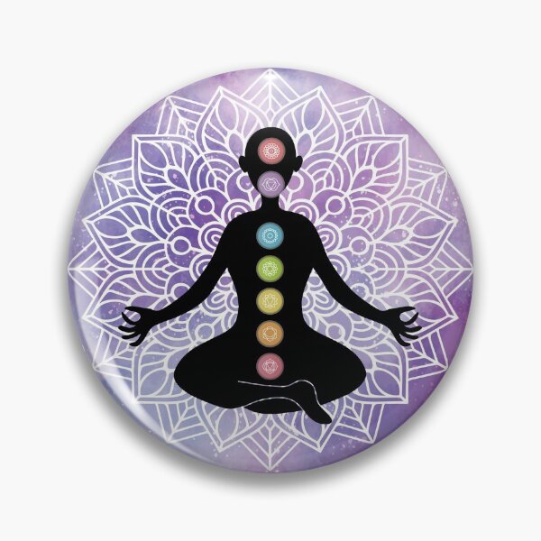Item preview, Chakra Meditation Mandala Flower Colors Human Body Balance Yoga Woman Printed  designed and sold by peachyline.