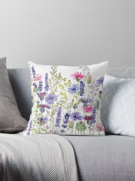 Item preview, Flower Meadow - Cornflowers, Thistles & Lavender designed and sold by Fiona Calder Designs.
