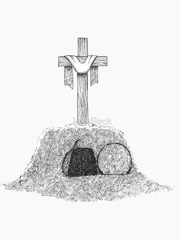 “Empty Cross and Tomb” Sticker for Sale by JoshBeck | Redbubble