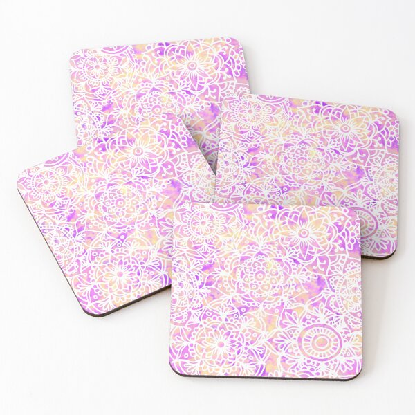 Item preview, Pastel Watercolour Mandala Pattern Purple Orange Sunset designed and sold by Julie Erin Designs.