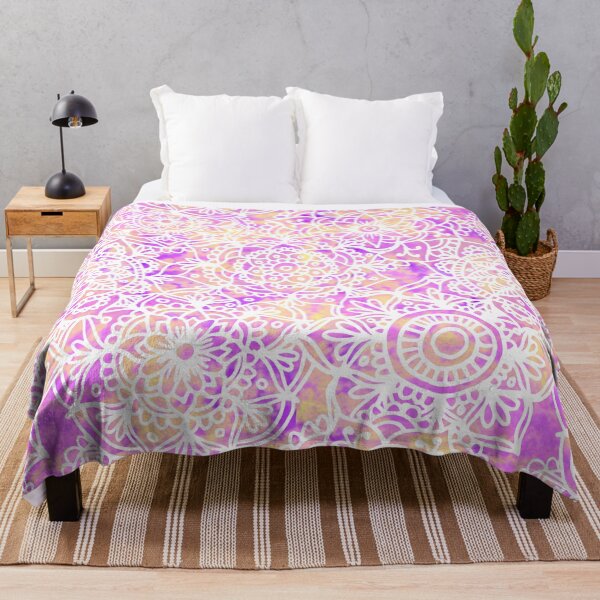 Item preview, Pastel Watercolour Mandala Pattern Purple Orange Sunset designed and sold by Julie Erin Designs.