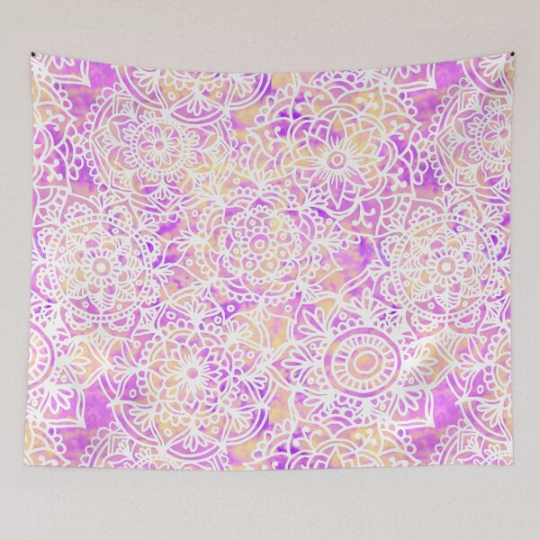 Item preview, Pastel Watercolour Mandala Pattern Purple Orange Sunset designed and sold by Julie Erin Designs.