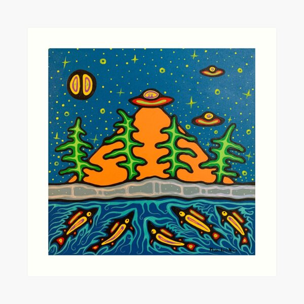 aliens and fish Art Print