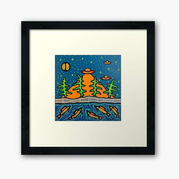 aliens and fish Framed Art Print