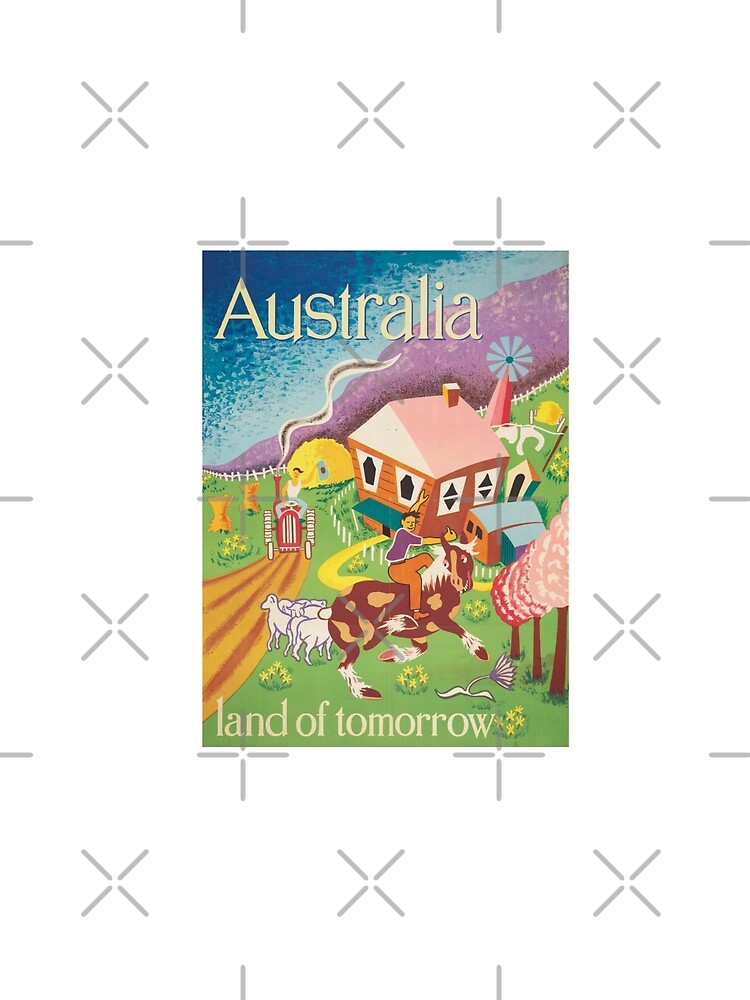 Thumbnail 5 of 5, Graphic T-Shirt, Australia Land of Tomorrow, vintage poster designed and sold by Dollfacedesign.