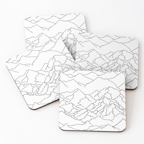 Item preview, Copy of Mountainscape in White Lines on Black designed and sold by blackheart creations.
