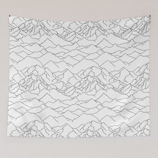 Item preview, Copy of Mountainscape in White Lines on Black designed and sold by blackheart creations.